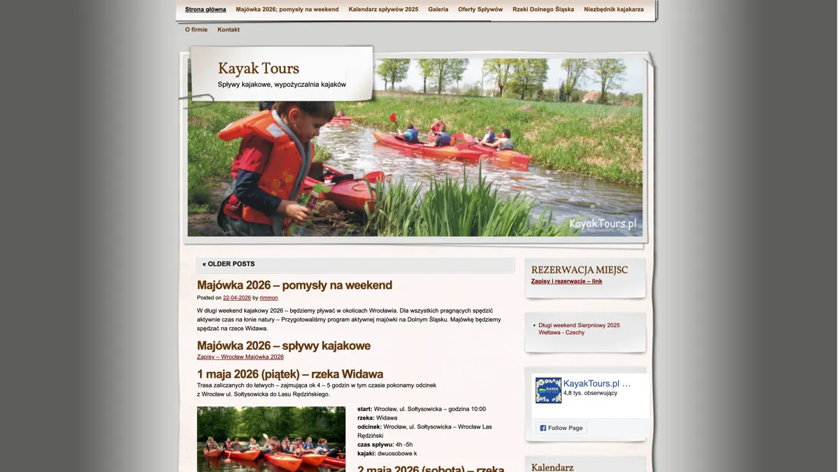 KayakTours stata strona domowa